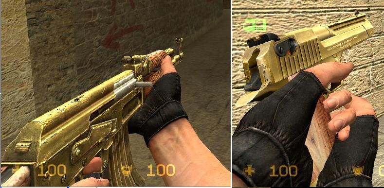 Golden AK-47 and Deagle